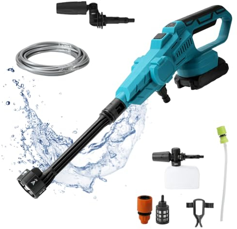 Nettoyeur haute pression sans balais - 21 V max 200 bar - Nettoyeur haute pression portable 30 000 mAh - Convient pour voitures, terrasses, fenêtres, piscines - Sans batterie