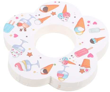 PRETYZOOM Drip-Proof Ice Cream Paper Holder 50pcs Popsicles Catcher Drip-Free Paper Tray for Ice-pop Decor and Summer Treats