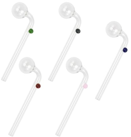 Litinliv Lot de 5 tubes brûleurs huile, verre transparent épais, multicolores eau