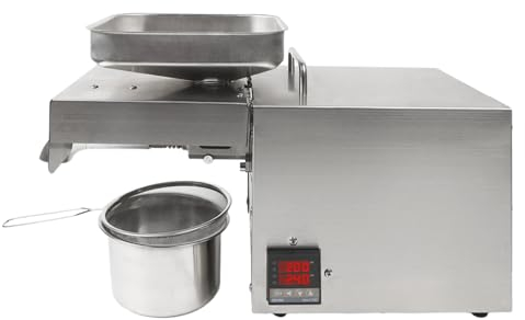Elektrische Ölpresse, Ölpresse, 220 V, automatische Ölpresse, 5 kg/h, 610 W, kommerzielle Ölpressen, Temperaturkontrolle und digitale Anzeige, Ölpressen