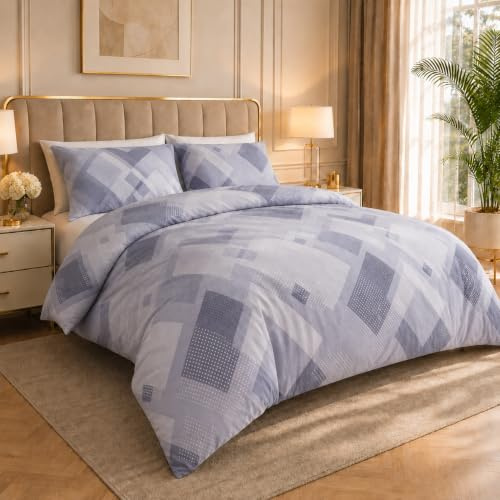 Grace Super King Duvet Set Premium Brushed Microfiber Superking Duvets Sets (260 x 220 cm) 3 Pcs - Ultrasoft Hypoallergenic Quilt Cover Non Iron Luxury Bedding Set With Zipper Closure