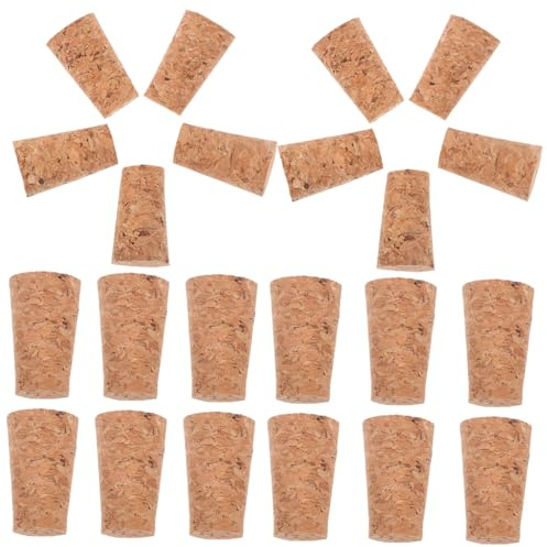 PRETYZOOM 100 Tapones de Corcho para Botellas de Vino Sello Hermético y Forma Cónica, Corchos para Sellar Botellas de Vidrio de Forma Segura en Color Cáqui