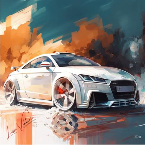 BestU Audi TT Exklusives 60x60 cm Auto Wandbild auf leichtem Forex-Print. Von Luisa-Viktoria kunstvoll gestaltet, für einen naturnahen Akzent in jedem Raum