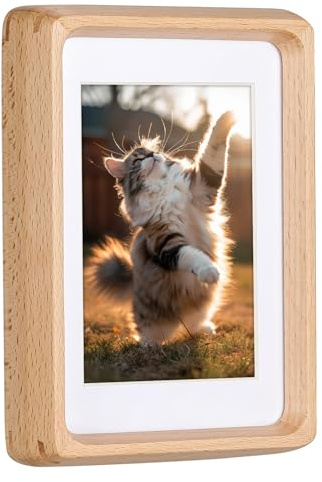 TEYCLZORE Bilderrahmen 4x6 Zoll 10x15 cm Natur Holz, Fotorahmen aus Buche 10 x 15 cm, Posterrahmen, mit Acrylplatte, Holzrahmen Holz-Bilderrahmen, Freistehend und Wandmontierbar