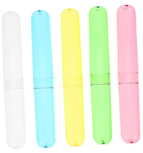 NULYLU 5piezas Estuche De Viaje para Cepillo De Dientes y Pasta De Contenedor Portátil De Alta Transparencia para Camping y Viajes Soporte Ligero y Resistente Plazo