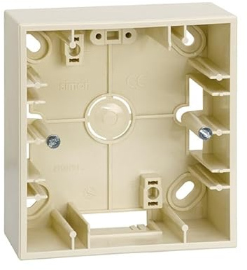 Elfenbein-Oberflächenbox für 1 Element, modernes Design und einfache Installation, ideal für Wohnungen und Büros, verbindet elektrische Geräte effizient.