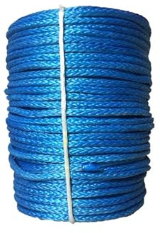 Cable de cabrestante sintético de Alta Resistencia for Coche, 8 mm x 100 m, for Remolque Todoterreno, ATV, UTV Alta tenacidad(Blue)