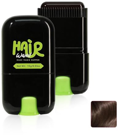 XPEX 1 Pezzo Ritocco Ricrescita Capelli,Strumento per Coprire i Capelli Bianchi,Stick Monouso per Colorazione Capelli, 2 in 1 con Pettine, Unisex (02# Marrone Scuro)