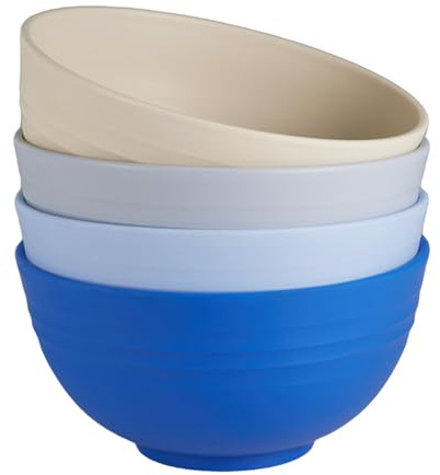 greenandlife Unbreakable Cereal Bowls, 24 OZ Large Lightweight Plastic Bowl Set of 4, Dishwasher & Microwave Safe, Reusable Bowls for Breakfast, Salad, Pasta, Soup, Noodles