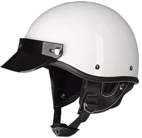 Retro Moto Caschi Mezzo Certificazione ECEDOT Mezzo Casco Jet E Demi-Jet Vintage Caschi Scodella Caschi Scooter Caschi Street Cruiser Aperto Casco Uomo E Da Donna 3,L:59-60CM
