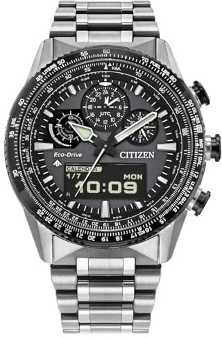 Citizen JV2006-55H Promaster Skyhawk Reloj de Pulsera para Hombre de Acero Inoxidable Solar Gris Plateado