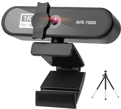 AYJYZHIAG Webcam 8K 4K Sailvde Conferentie Pc con treppiede regalo Autofocus USB Web Camera Laptop Mini 1080P microfono(2K With Tripod)