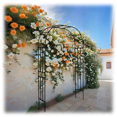 Robusto traliccio da giardino in metallo, disponibile in 120 320 cm, ideale per piante rampicanti, viti, rose ed edera, decorazione per esterni nera