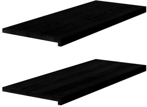 Finestre per davanzale interno, 2 pezzi, marrone scuro, 100 x 40 x 2 cm, legno massello di rovere, davanzale decorativo per cucina, bagno, finestra