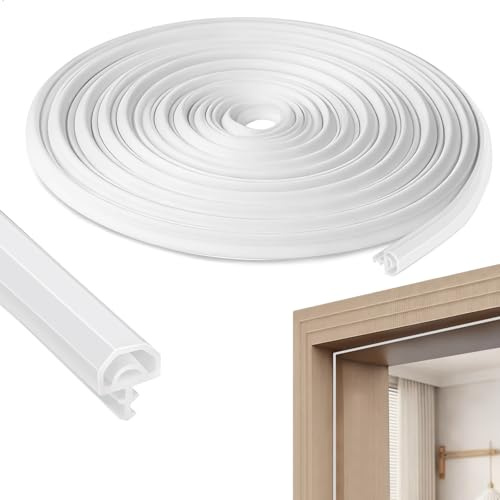 Guarnizione per Telaio Della Porta, Guarnizione Porta, Guarnizioni Porte Blindata, Guarnizioni Porte Interna Tipo a Incastro per Isolamento Acustico, Protezione Polvere, 10M, Bianco