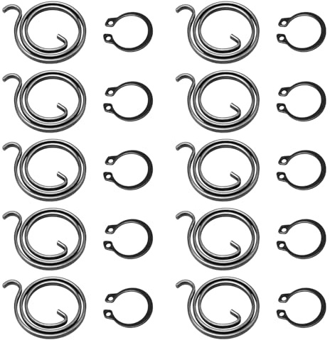 Diconu Muelles 2,5 mm Vueltas & Anillos Retención 15mm para Manillas de Puerta, Repuestos de Resorte, Kit de Reemplazo Muelles Manijas Puerta para Reparar Pestillos Hundidos
