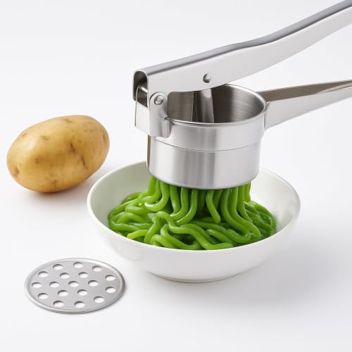 Kraftig potatispress i rostfritt stål – multifunktionell matsil med 3 skivor för ris, grönsaker, cendol och degtillverkning