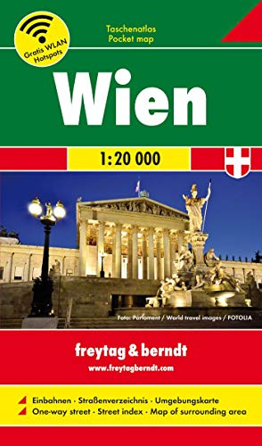 Wien, Taschenatlas 1:20.000: Einbahnen, Straßenverzeichnis, Umgebungskarte (freytag & berndt Stadtplan)