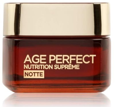 L'Oréal Paris Age Perfect Nutrition Supreme Crema Viso Antirughe Riparatrice Notte, Pelli Mature Secche, 50 ml