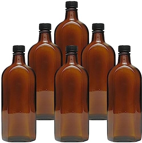 mikken - 6 Medizinflasche in Braunglas Apothekerflaschen inkl. Etiketten a 250ml