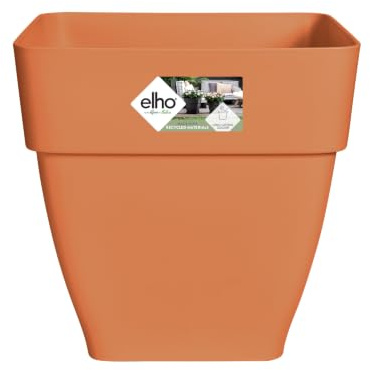 Elho Vibia Campana Carré 37 - Pot De Fleurs pour Extérieur - Ø 36.4 x H 35.6 cm - Marron/Terre Cuite