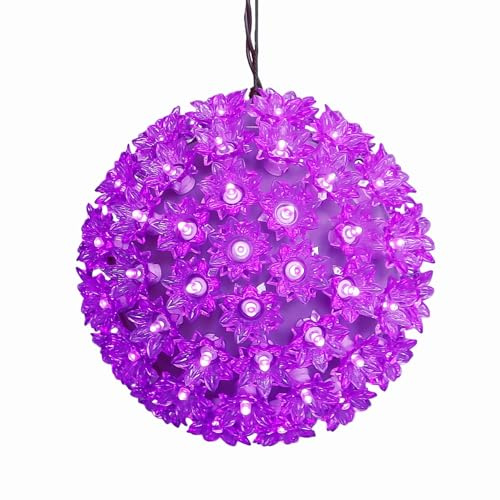 JinBest 7.5 Starlight Sphere with 100 LED Purple Lights, UL Listed and Commercial Grade Decorative Lighting, for Indoor and Outdoor Easter, Christmas, Garden, Patio, Trees.
