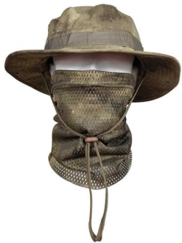 QMFIVE Taktische Boonie Hut Schal Unisex Camouflage Abgerundete Hut Fischer für Tactical Airsoft Paintball Aufstieg Camping (A-ATAC, 1)
