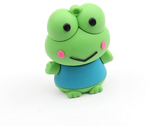 Hsthe Sea Unidad flash USB, 32 G, diseño de dibujos animados, USB 2.0, de alta velocidad, disco de memoria portátil para almacenamiento de datos (rana)