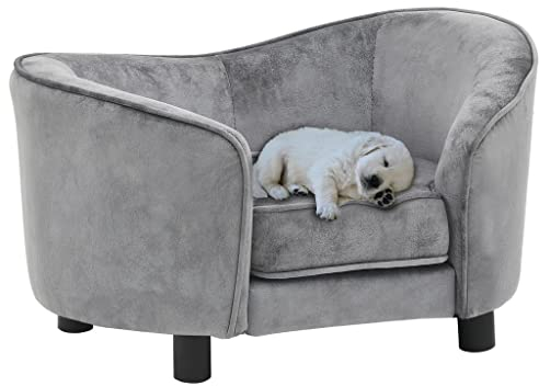 homiuse Hundesofa Erwachsene Katzen Bett und kleinere Hunde mittlere Größe Hundebett waschbar Grau 69x49x40 cm