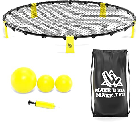 WOWSY Smashball-Set, Gelb, 90 cm, mit 3 Luftballons, einer Pumpe und einer Transporttasche