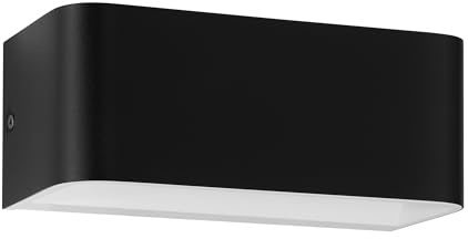 EGLO LED Wandleuchte Sania 4, Up und Down Leuchte | Wandlampe aus Aluminium in Schwarz und Weiß, Wandspot für Flur und Wohnzimmer, warmweiß, 20 x 8 cm