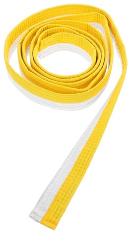 BESPORTBLE Judo Gürtel Gelb Weiß Für Kampfsport Training Taekwondo Hüftgürtel Aikido Uniform Gürtel Displays Moodukkwan Trainingshilfe