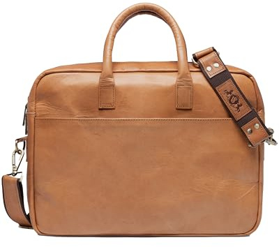 SID & VAIN große Laptoptasche echt Leder - 15 Zoll Laptop Business-Tasche CEDAR groß - Umhängetasche Aktentasche mit Schultergurt - Ledertasche Herren und Damen braun handgefertigt