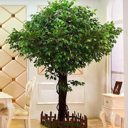 DDZJTPP Großer Künstlicher Banyan Baum,Simulationsbaum,Wunschbaum Für Draußen,Künstlicher Baum Mit Echtem Holzstamm,Für Die Dekoration Von Wohnzimmer,Hotel Im Freien,Round-1x0.6m/3.2x1.9ft