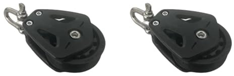 LOLPALONE 2X High Load Sheave Block Universal-Head Single Pulley Swivel Shackle Sailboat Plain Bearing Block Rope Runner