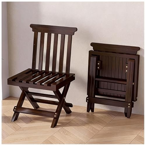 bacedifo Sedia Pieghevole in Legno Massello con Schienale Reclinabile e Seduta a Doghe Sgabelli Pieghevoli con Traverse Rinforzate Gambe a X Finitura Verniciata a Spruzzo Altezza Seduta 33 Cm