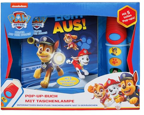 PAW Patrol, Licht aus! - Pop-up-Buch mit Taschenlampe - Bilderbuch mit 5 coolen Geräuschen - Interaktives Buch mit 5 interaktiven Pop-ups! - Geschenk ... mit 5 Geräuschen. Mit 5 interaktiven Pop-ups!