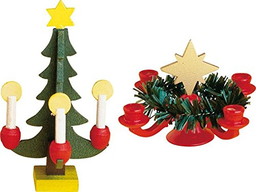 Rülke Holzspielzeug 21647 Adventsleuchter und Tannenbaum Miniatur