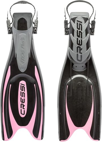 Cressi Herren Flossen Frog Plus, schwarz/rosa, S/M-38/41