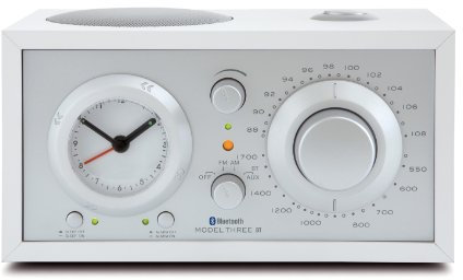 Tivoli Audio Model Three BT - AM/FM Clock Radio with Bluetooth - White/Silver