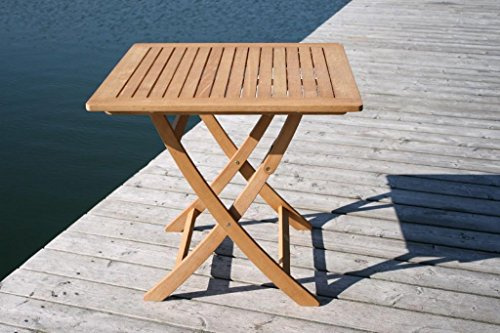 Sedex Catar Klapptisch 80x80 cm aus Eukalyptus Massivholz, Natur, Witterungsbeständig