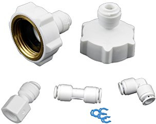 FILTROTECH Anschluss-Set 1/4 Zoll ohne Schlauch, Kombi | Adapter aus Kunststoff mit Messinggewinde, für Side-by-Side-Kühlschrank, Wasserfilter und Osmoseanlage