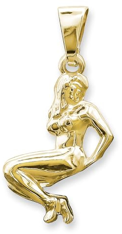 CLEVER SCHMUCK Goldener Sternzeichen Anhänger Jungfrau glänzend und beidseitig Kunststoff Form aus 333 Gold, Gelbgold Kunststoff