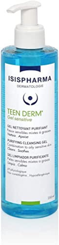 ISISPHARMA TEEN DERM SENSITIVE GEL - Limpiador Purificante Anti-Imperfecciones - Para Pieles Mixtas a Grasas Sensibles - Con Propóleo, Zinc y Extracto de Boswellia - Productos franceses