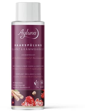 Ayluna HAARSPÜLUNG GLANZ & KÄMMBARKEIT mit Bio-Klettenwurzel, spendet Feuchtigkeit, Schützt & Pflegt alle Haartypen, Silikonfrei, Bio, Vegan, 250 ml