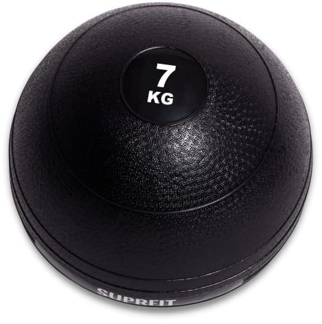 Suprfit Slam Ball – gummerad medicinboll för funktionell träning och crossträning, vikt: 7 kg, viktboll med mycket greppvänlig yta av slitstark PVC, färg: svart