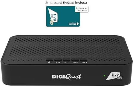 Digiquest Tivusat Classic Q30, DVB-S2 con funzione di Videoregistratore in HD - Dispositivo abilitato ai canali zona DAZN