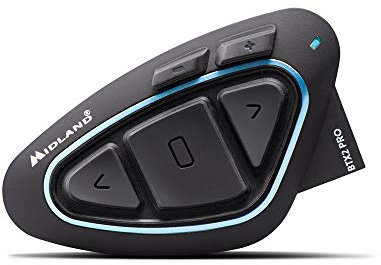 Midland BTX2 Pro Singolo ‎C1231.08, Interfono Moto Bluetooth Singolo, Auricolari Casco Impermeabili IPX6, Cancellazione del Rumore, Fino a 4 Persone, Batteria 23h, Portata 1 Km