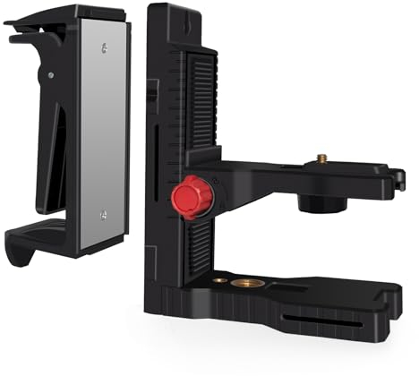 Zokoun Multifunctional Magnetic Bracket with Spring Clip Laser Level-Alternative to A Standard 1/4and 5/8Thread,Fully-Adjustable Magnetic Pivoting Base to 360 Degree for Wall & Ceiling Mount(LB02)