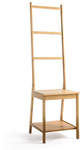 HYNAWIN Bamboo Bath Towel Rack, Multifunctional Bathroom Floor Shelf, Floor Storage rack, Chair with Towel Rack, for Bathrooms and Bedrooms